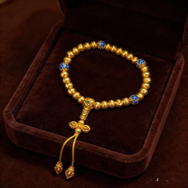 Gold-plated high-color retention sand gold enamel vajra bracelet for women