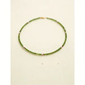 Natural Pearl and Emerald Semi-Precious Gemstone Necklace