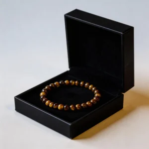 Tiger's Eye Stone Bracelet, Tiger Eye Stone Beaded Bracelet, Round Beads, Cat's Eye Gift, Natural Jade