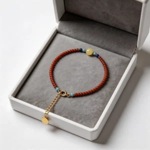 Xiaonan red fine cord good luck 2mm zodiac year fiery red agate ice-flecked cherry red agate bracelet