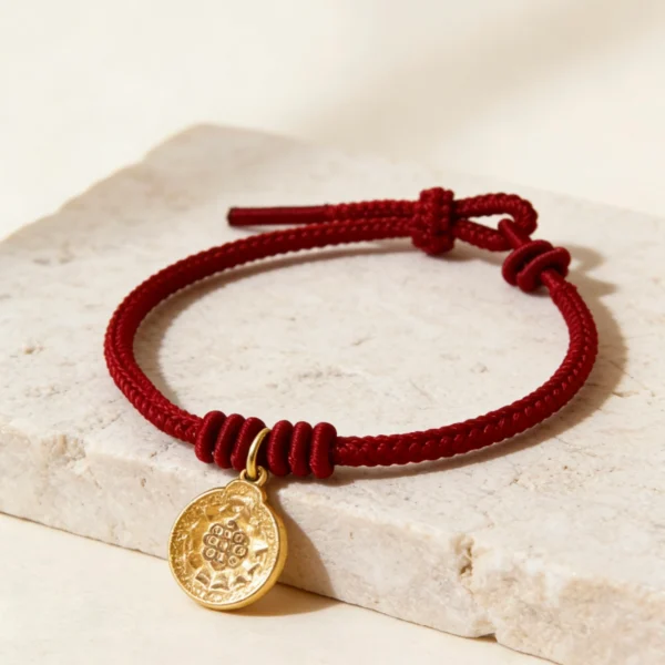 Red String Nine Palace Bagua Amulet Bracelet – Luck & Fortune Couple Knot